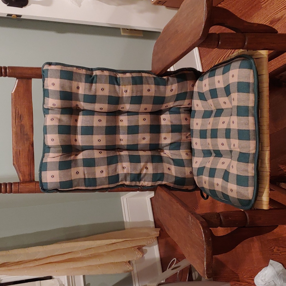 XL Rocker Cushions, Hunter Green and Tan